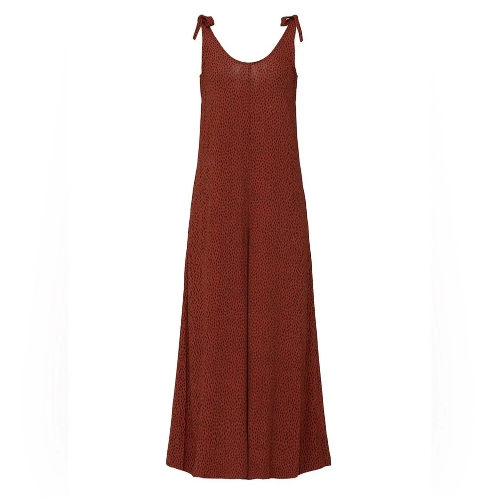 ELK The Label - Jorum Cheetah Tie At Shoulder Flowy Sleeveless Jumpsuit Size 2 - Picture 1 of 13